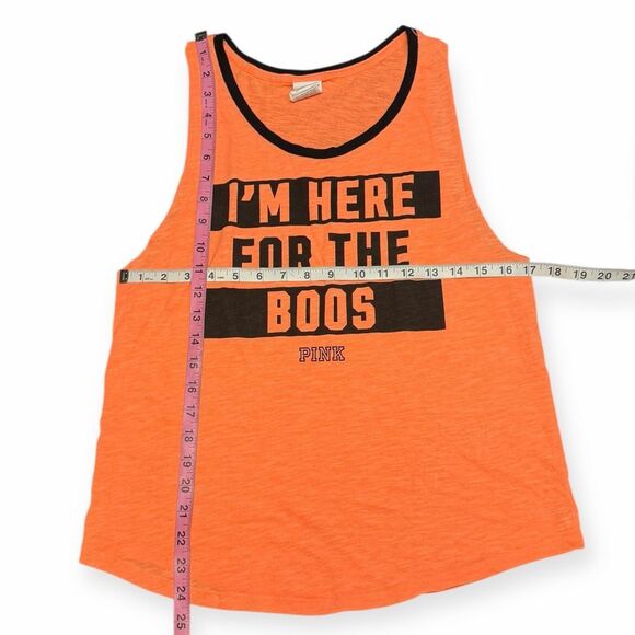 PINK VICTORIA’S SECRET Women’s Orange “I’m Here For The Boos” Graphic Tank Top S - Picture 5 of 5